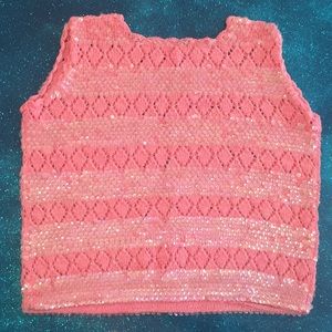 Pink sequin sweater vest